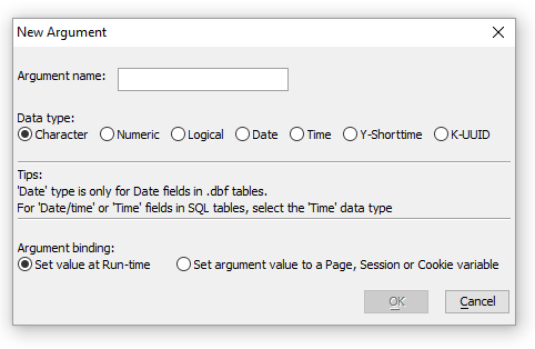 Adding a new argument to a UX